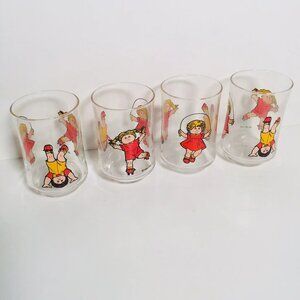 Vintage 1980s Set of 4 Cabbage Patch Kids Juice Glass Glasses Tumblers
